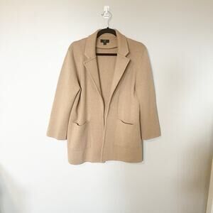 J.crew 365 Sophie open front sweater blazer camel tan brown size medium